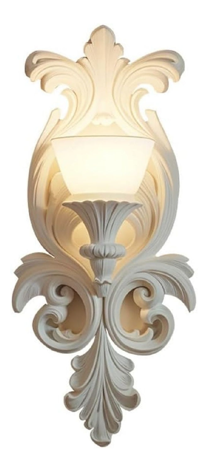 Applique da parete 21 cm con diffusore in vetro bianco