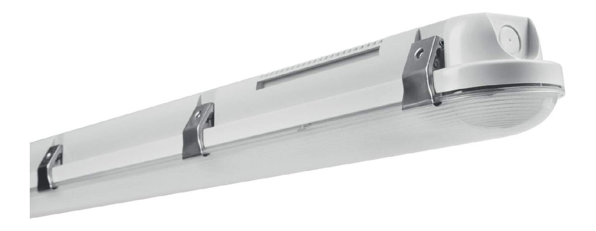 Apparecchio illuminazione tenuta stagna soffitto, stile industriale LED integrato argento