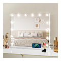 Hollywood Specchio Trucco Luc, Specchio regolabile struttura in metallo bianco