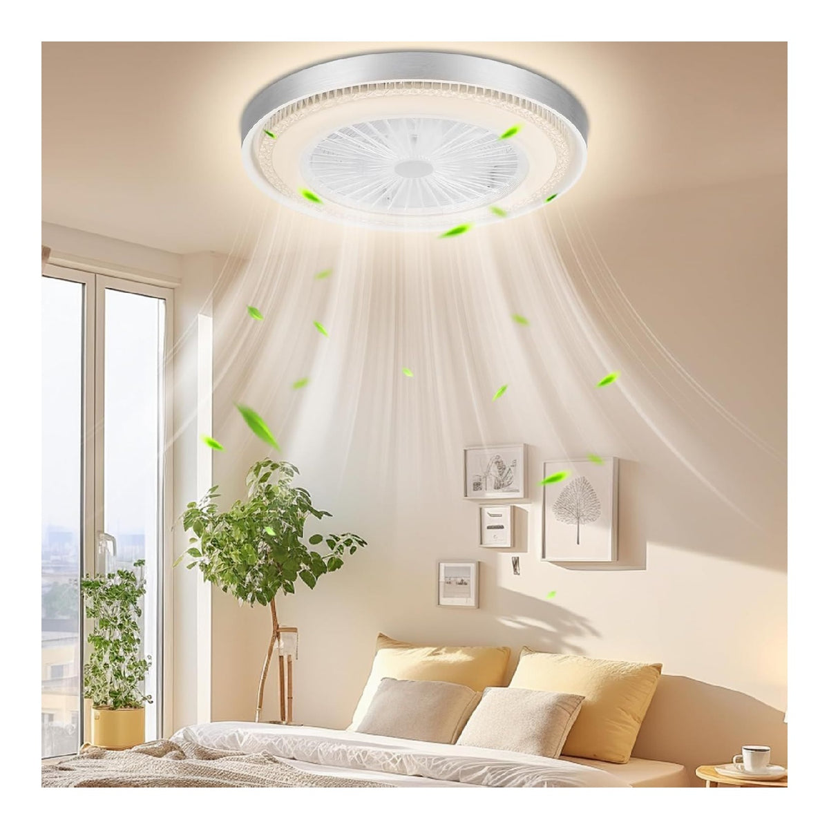 Dimmerabile ventilatore da soffitto con luce regolabile bianco