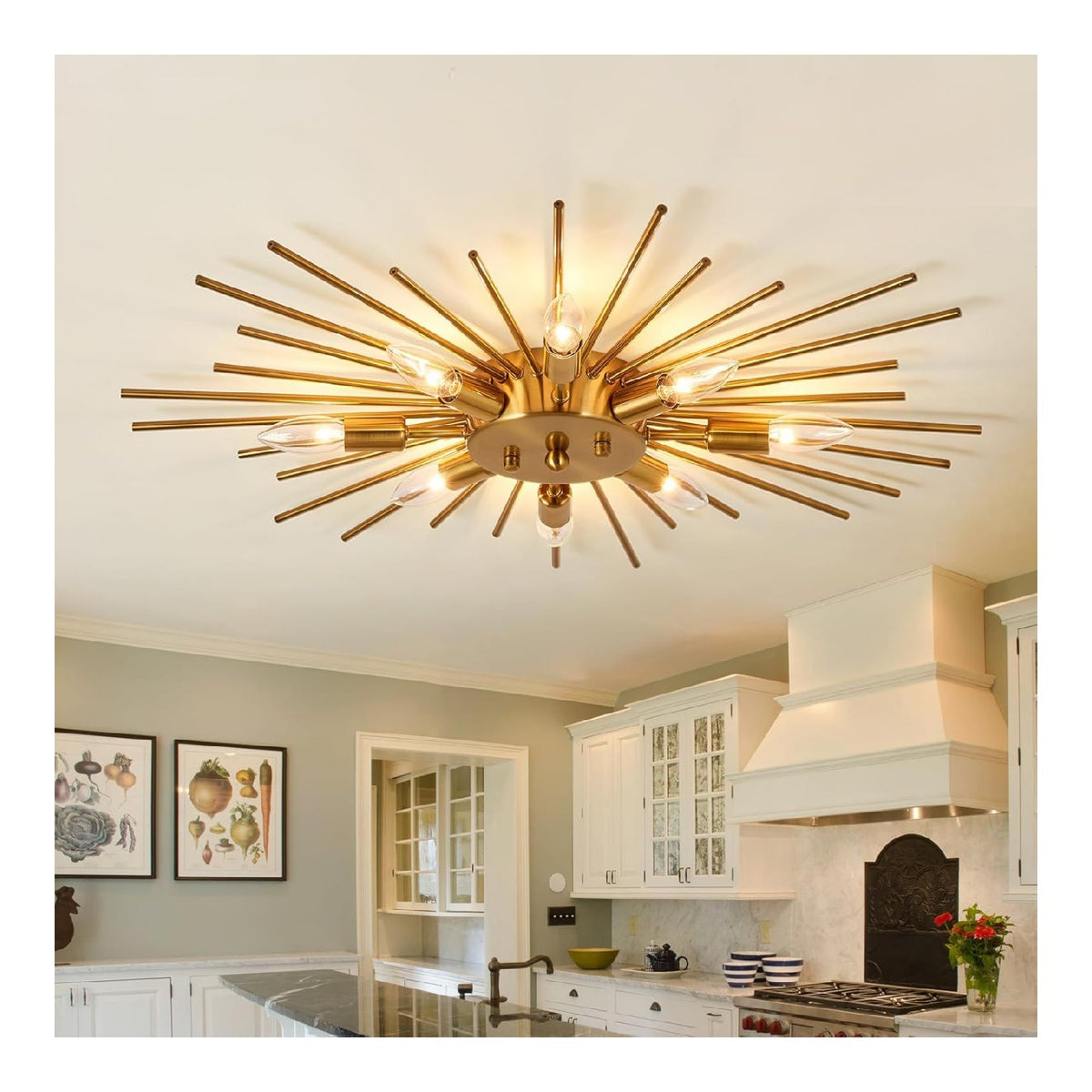 Plafoniera da soffitto 7 cm dimmerabile ottone