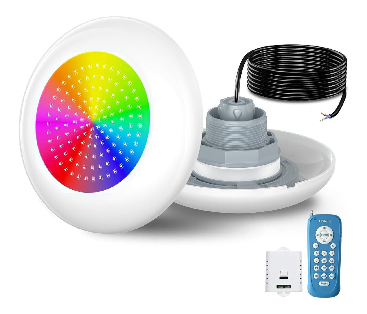 Luce a parete regolabile con telecomando nero