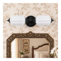 Applique da parete struttura in metallo diffusore in vetro bianco