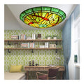 Plafoniera da soffitto con diffusore in vetro LED integrato verde