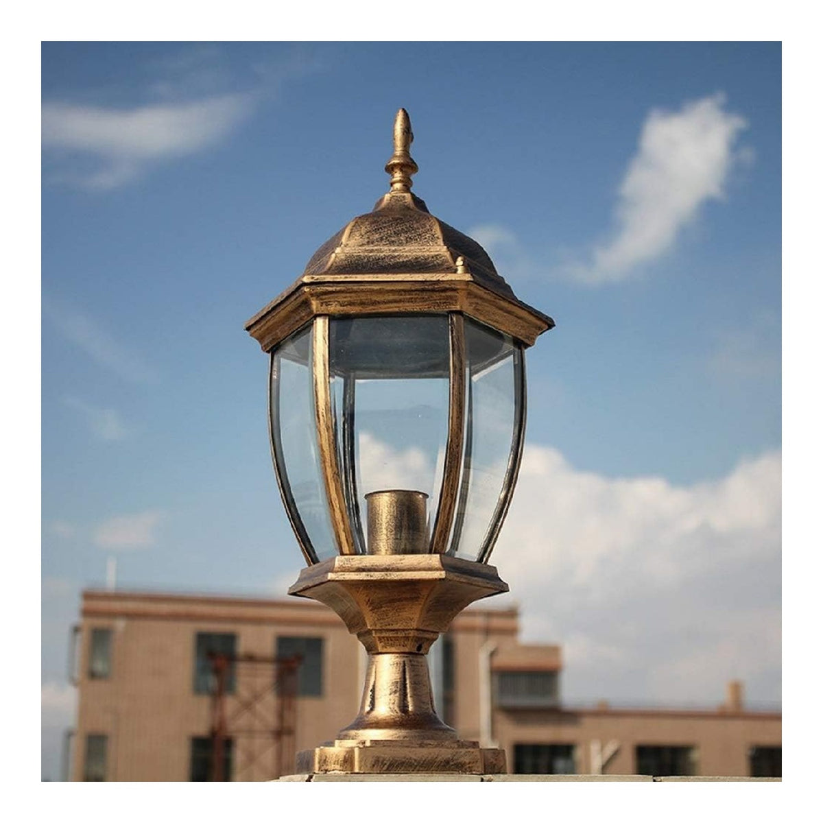 Lampada da esterno con diffusore in vetro in alluminio nero