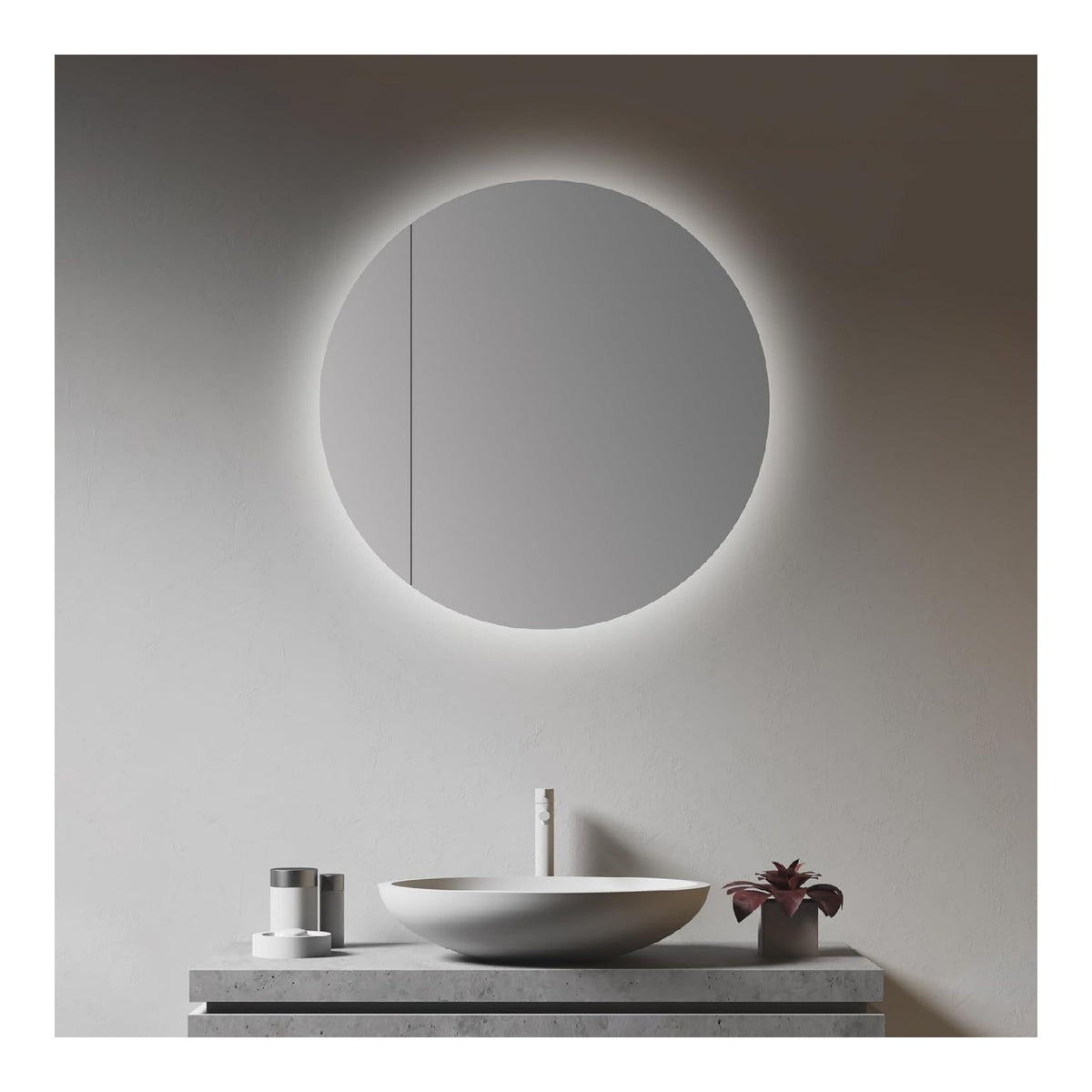 Talos Picasso Style Armadietto specchio in alluminio LED integrato bianco