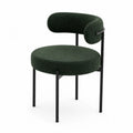 Sedia in Metallo e Tessuto Verde Scuro