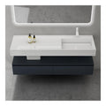 doporro Mobile Bagno Sospeso Mobile con diffusore in vetro linea minimalista nero
