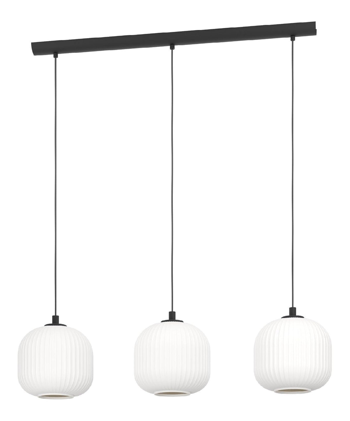 Dimmerabile lampada a sospensione con diffusore in vetro nero