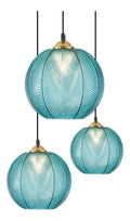 Lampadario decorativo regolabile diffusore in vetro blu