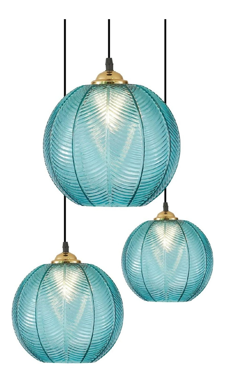Lampadario decorativo regolabile diffusore in vetro blu