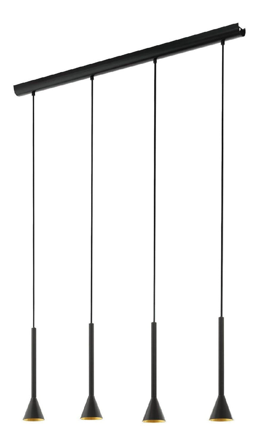Lampada a sospensione 150 cm regolabile nero