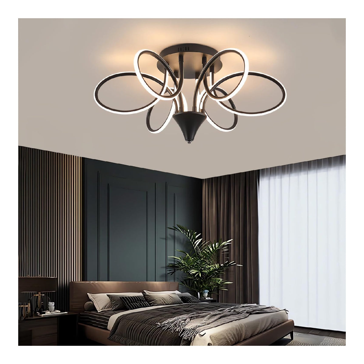 Plafoniera da soffitto 56 cm dimmerabile nero
