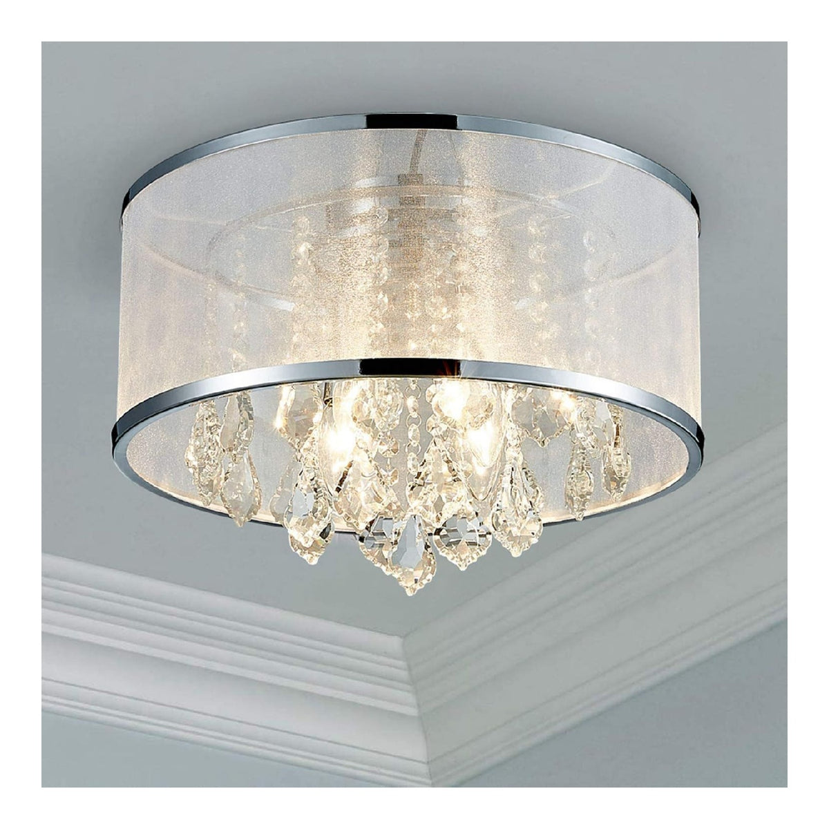 Plafoniera da soffitto 40 cm dimmerabile argento