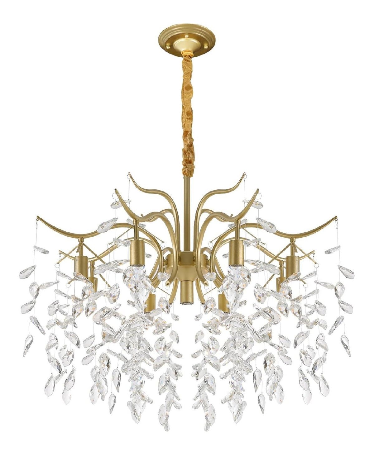 Lampadario decorativo con cristalli LED integrato nero
