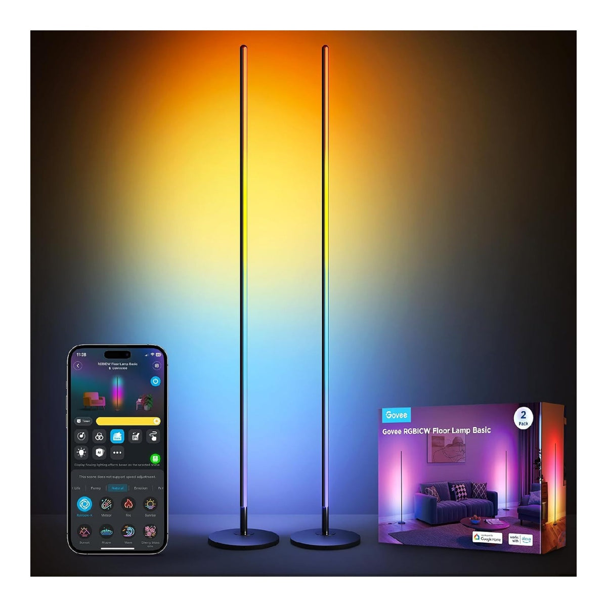 Lampada da terra 136 cm linea minimalista nero